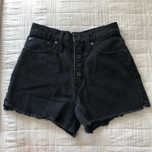 Madewell High-Rise Denim Shorts in Faded Black